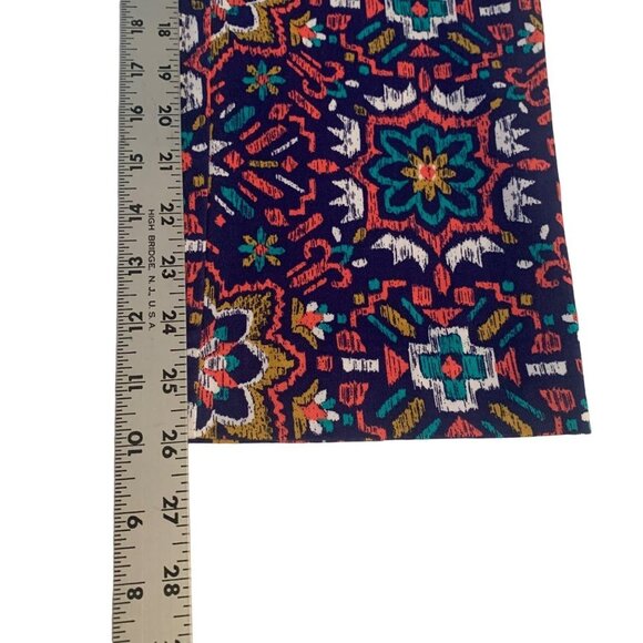 Lands End Chino Pants Mid-Rise Straight Leg Colorful Aztec Tile Print Size 8 New - Picture 11 of 12